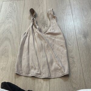 Wilfred Tan Asymmetrical Sleeveless Tank Top